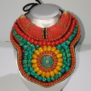 Large beaded statement necklace NWOT Never worn